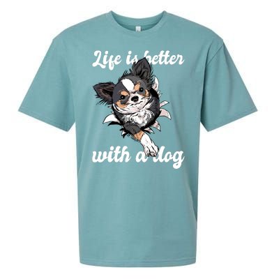 Life Is Better With A Dog Cute Sueded Cloud Jersey T-Shirt