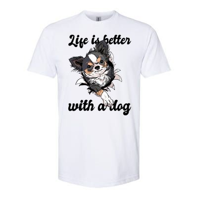 Life Is Better With A Dog Cute Softstyle CVC T-Shirt