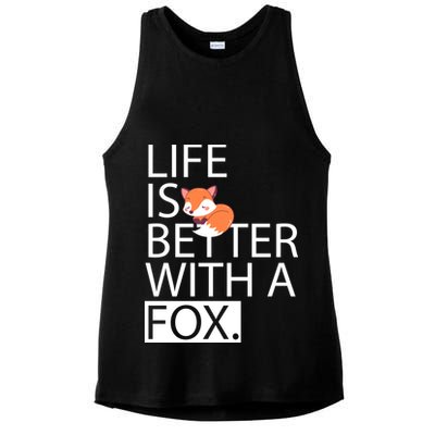 Life Is Better With A Fox Ladies PosiCharge Tri-Blend Wicking Tank