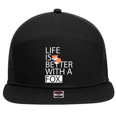 Life Is Better With A Fox 7 Panel Mesh Trucker Snapback Hat