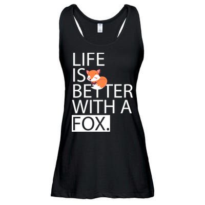 Life Is Better With A Fox Ladies Essential Flowy Tank