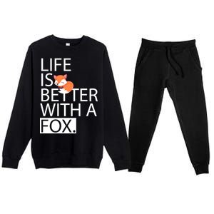 Life Is Better With A Fox Premium Crewneck Sweatsuit Set