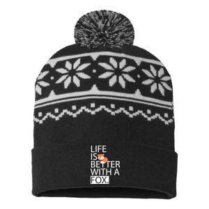 Life Is Better With A Fox USA-Made Snowflake Beanie