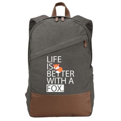 Life Is Better With A Fox Cotton Canvas Backpack