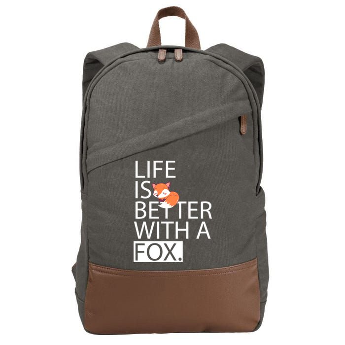Life Is Better With A Fox Cotton Canvas Backpack