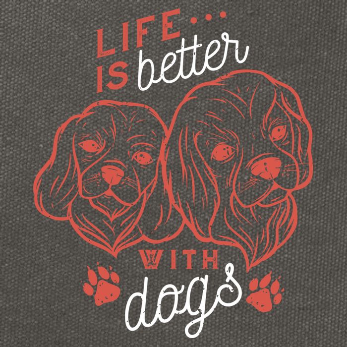 Life Is Better With Dogs Cotton Canvas Backpack