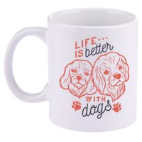 Life Is Better With Dogs 11oz C Handle Ceramic Mug