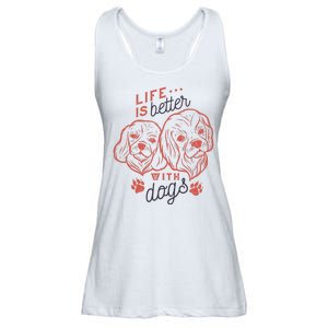 Life Is Better With Dogs Ladies Essential Flowy Tank