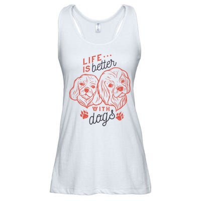 Life Is Better With Dogs Ladies Essential Flowy Tank