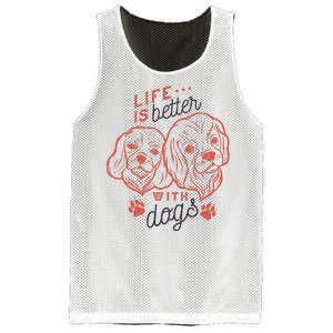 Life Is Better With Dogs Mesh Reversible Basketball Jersey Tank