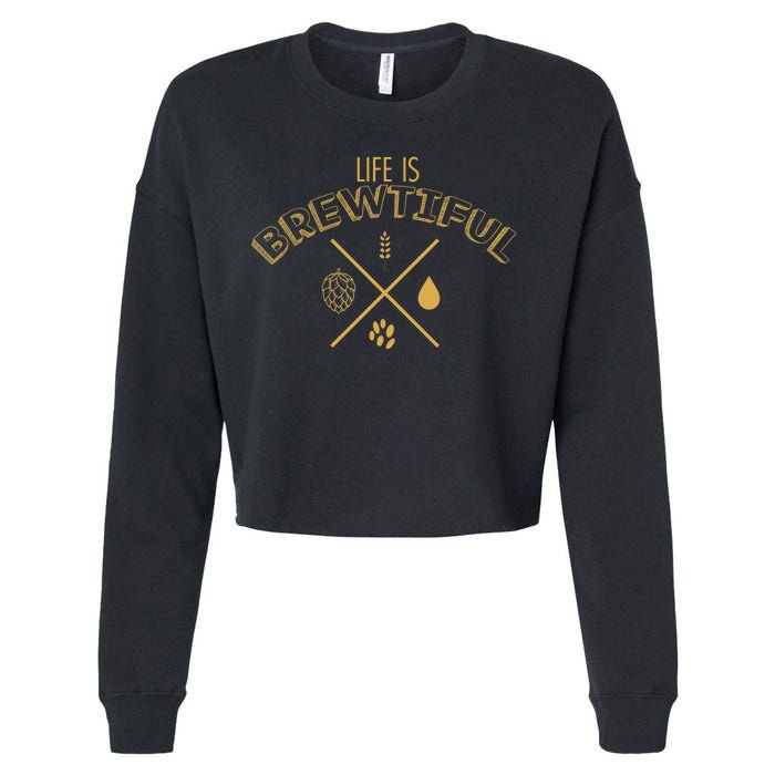 Life Is Brewtiful Cropped Pullover Crew