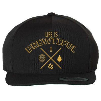 Life Is Brewtiful Wool Snapback Cap