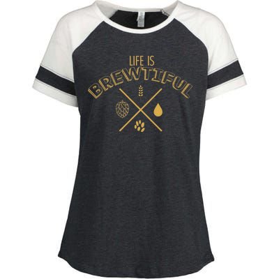 Life Is Brewtiful Enza Ladies Jersey Colorblock Tee