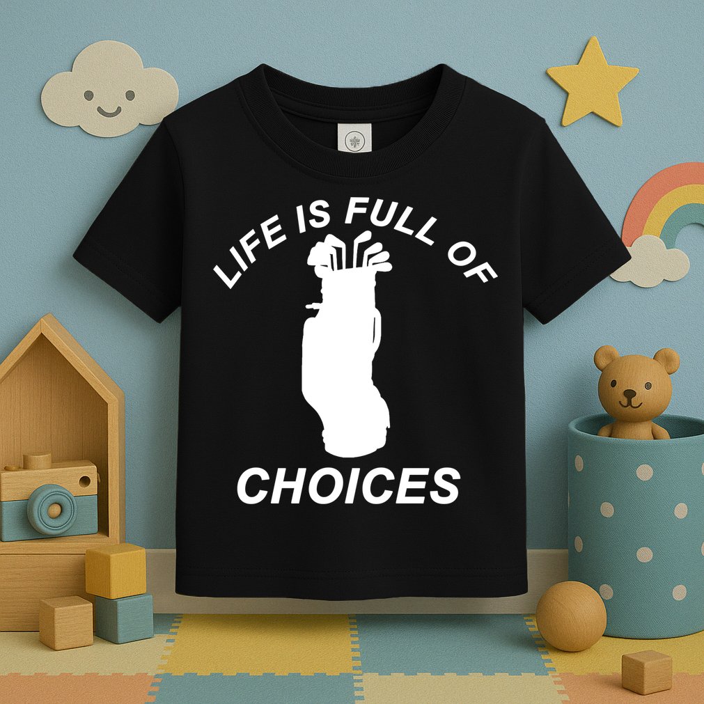 Life Is Full Of Choices Funny Golf Clubs Toddler T-Shirt