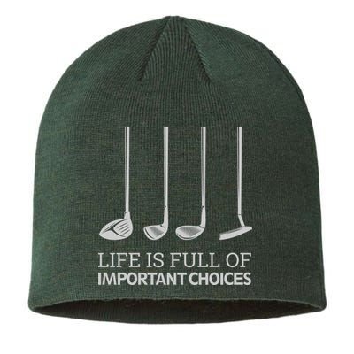 Life Is Full of Important Choices Golf Clubs Sustainable Beanie