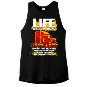 Life Is Full Of Risk Trucker Ladies PosiCharge Tri-Blend Wicking Tank