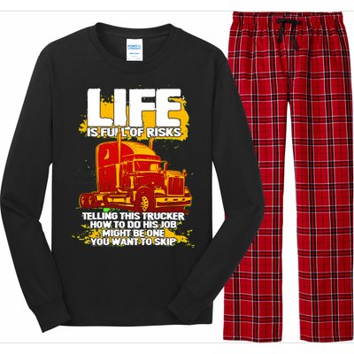 Life Is Full Of Risk Trucker Long Sleeve Pajama Set