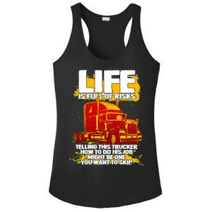 Life Is Full Of Risk Trucker Ladies PosiCharge Competitor Racerback Tank