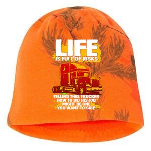 Life Is Full Of Risk Trucker Kati - Camo Knit Beanie