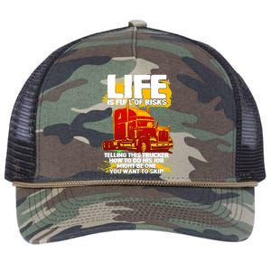 Life Is Full Of Risk Trucker Retro Rope Trucker Hat Cap