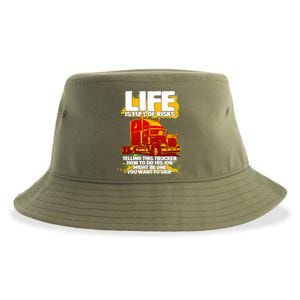 Life Is Full Of Risk Trucker Sustainable Bucket Hat