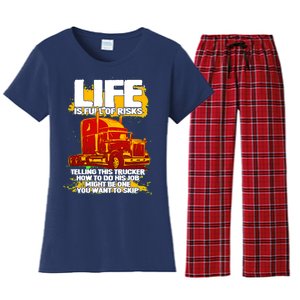 Life Is Full Of Risk Trucker Women's Flannel Pajama Set