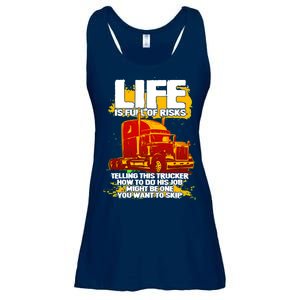 Life Is Full Of Risk Trucker Ladies Essential Flowy Tank