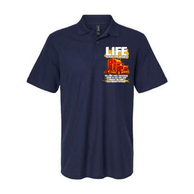 Life Is Full Of Risk Trucker Softstyle Adult Sport Polo