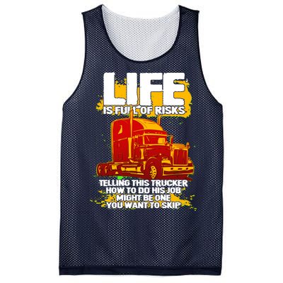 Life Is Full Of Risk Trucker Mesh Reversible Basketball Jersey Tank