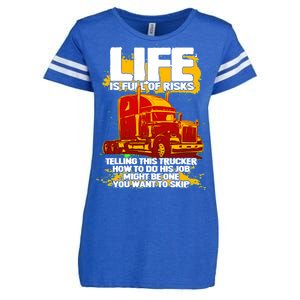 Life Is Full Of Risk Trucker Enza Ladies Jersey Football T-Shirt