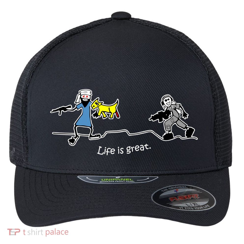 Life is Great Army Flexfit Unipanel Trucker Cap
