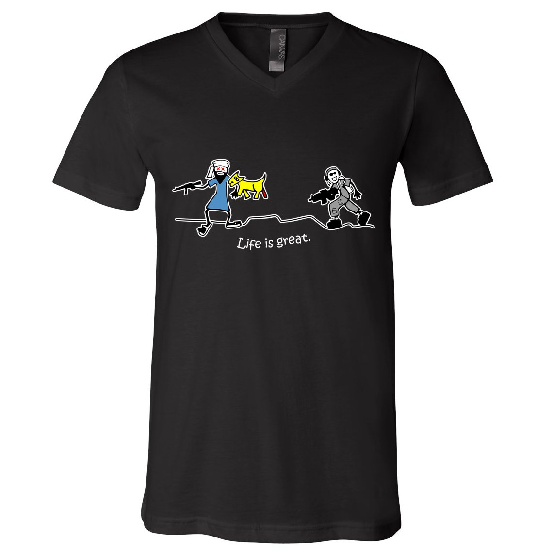 Life is Great Army V-Neck T-Shirt