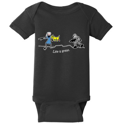 Life is Great Army Baby Bodysuit