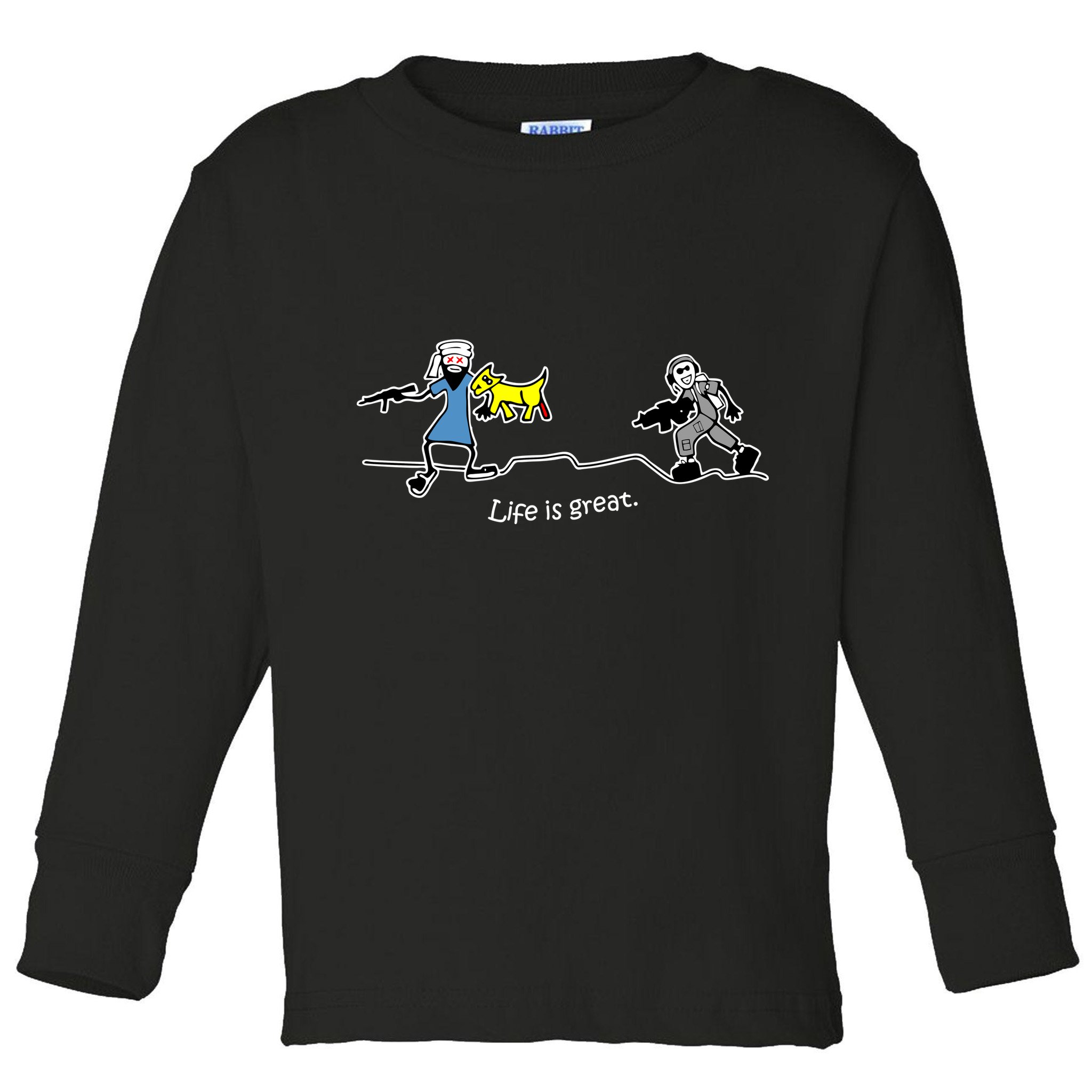 Life is Great Army Toddler Long Sleeve Shirt