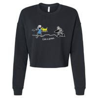 Life is Great Army Cropped Pullover Crew