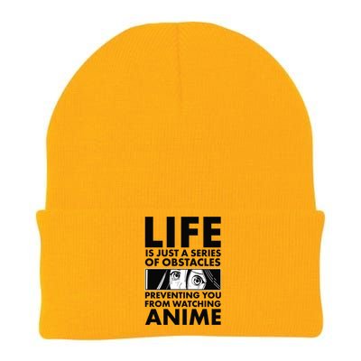 Life Is Just A Series Of Obstacles Preventing You From Watching Anime Knit Cap Winter Beanie