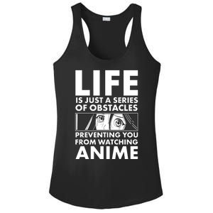 Life Is Just A Series Of Obstacles Preventing You From Watching Anime Ladies PosiCharge Competitor Racerback Tank