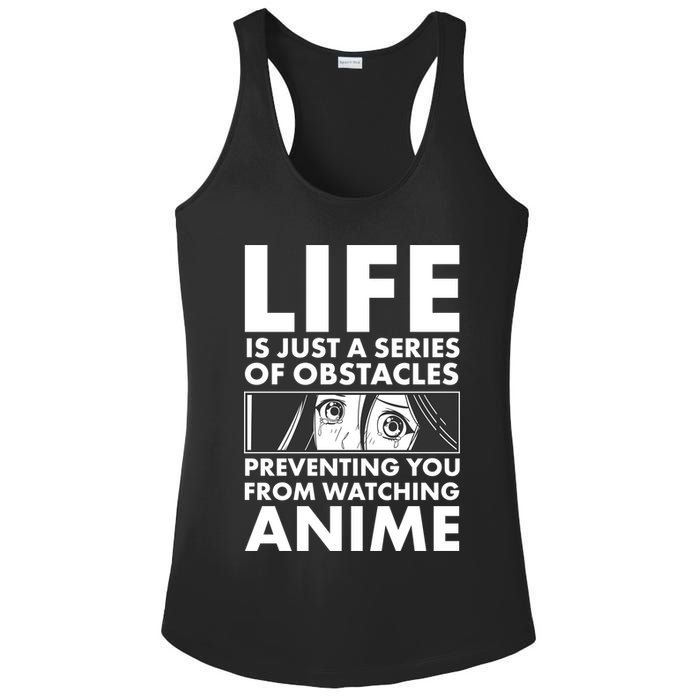 Life Is Just A Series Of Obstacles Preventing You From Watching Anime Ladies PosiCharge Competitor Racerback Tank