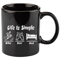 Life Is Simple Bike Beer Bed 11oz C Handle Ceramic Mug
