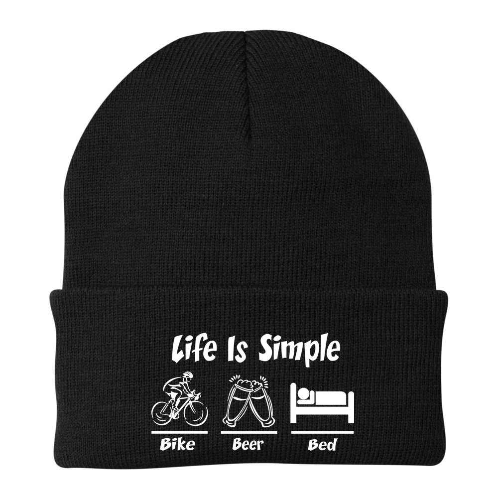 Life Is Simple Bike Beer Bed Beanie