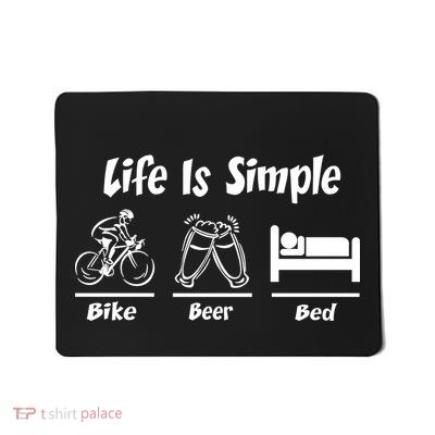 Life Is Simple Bike Beer Bed Mousepad