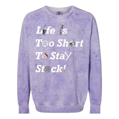 Life Is Too Short To Stay Stock Car Nut Colorblast Crewneck Sweatshirt