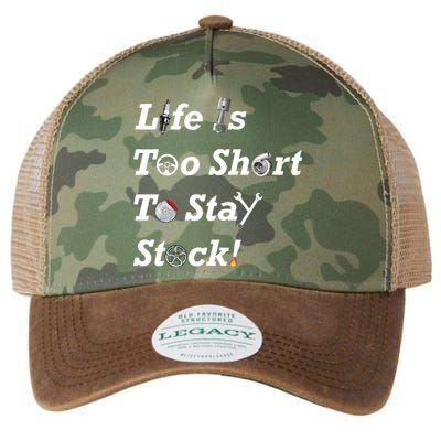 Life Is Too Short To Stay Stock Car Nut Legacy Tie Dye Trucker Hat