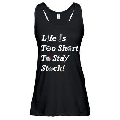 Life Is Too Short To Stay Stock Car Nut Ladies Essential Flowy Tank