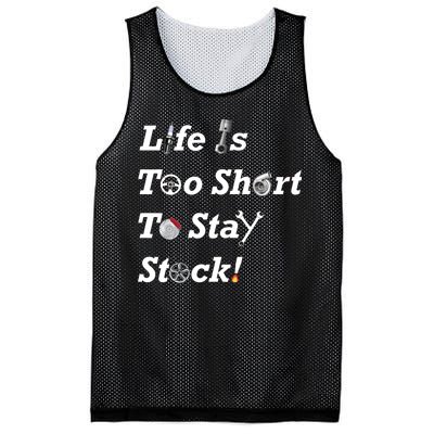 Life Is Too Short To Stay Stock Car Nut Mesh Reversible Basketball Jersey Tank