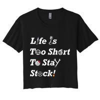 Life Is Too Short To Stay Stock Car Nut Women's Crop Top Tee