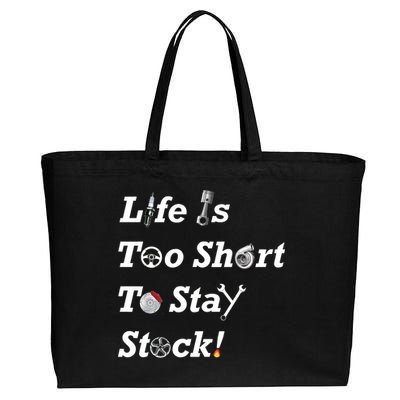 Life Is Too Short To Stay Stock Car Nut Cotton Canvas Jumbo Tote