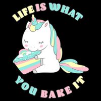Life Is What You Bake It Unicorn Cropped Pullover Crew