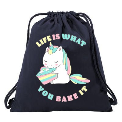 Life Is What You Bake It Unicorn Drawstring Bag