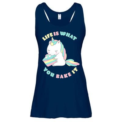 Life Is What You Bake It Unicorn Ladies Essential Flowy Tank